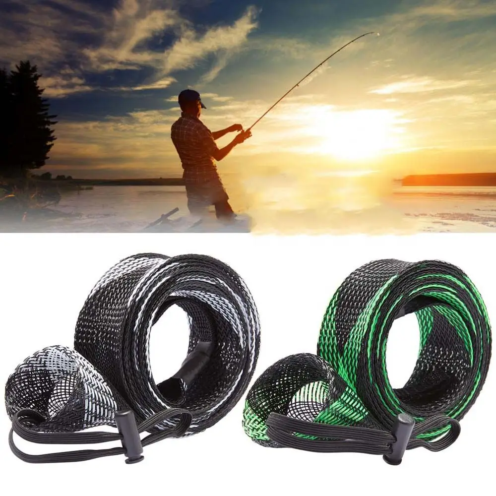 Fishing Tools Braided Mesh Fishing Rod Pole Cover Fishing Rod Protector Fishing Pole Glove Fishing Rod Cover Rod Sleeve