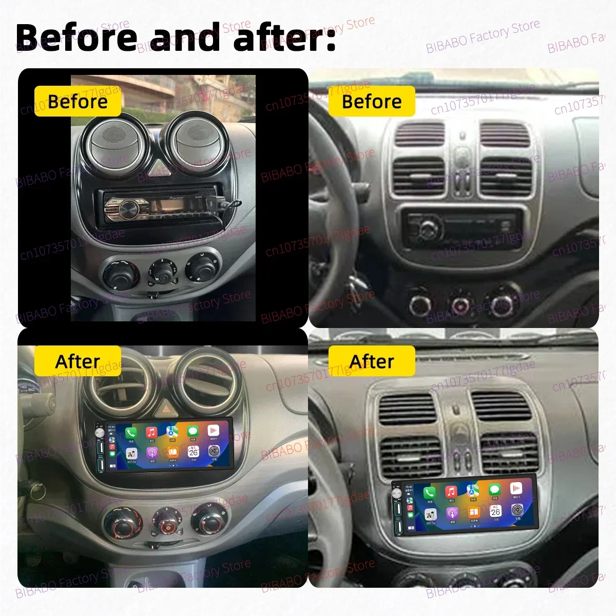 Wireless Carplay Android Auto 1Din Radio Android Car Multimedia for Fiat Palio 2012-2018 6.86