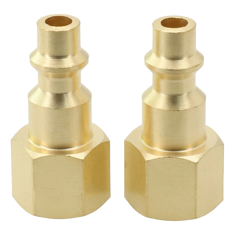 ใหม่ Quick Connector Air ท่อความทนทานชุบนิกเกิลใช้งานง่าย Uickly เชื่อมต่อทองแดงตัดการเชื่อมต่อ 2 ชิ้น