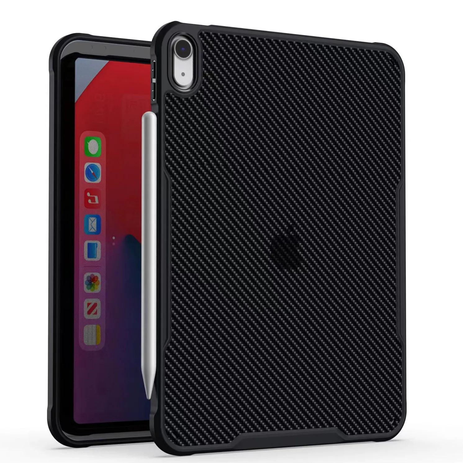 

Tablet protective case with carbon fiber pattern suitable for iPad 10.9, supporting Apple Pen magnetic charging protective case