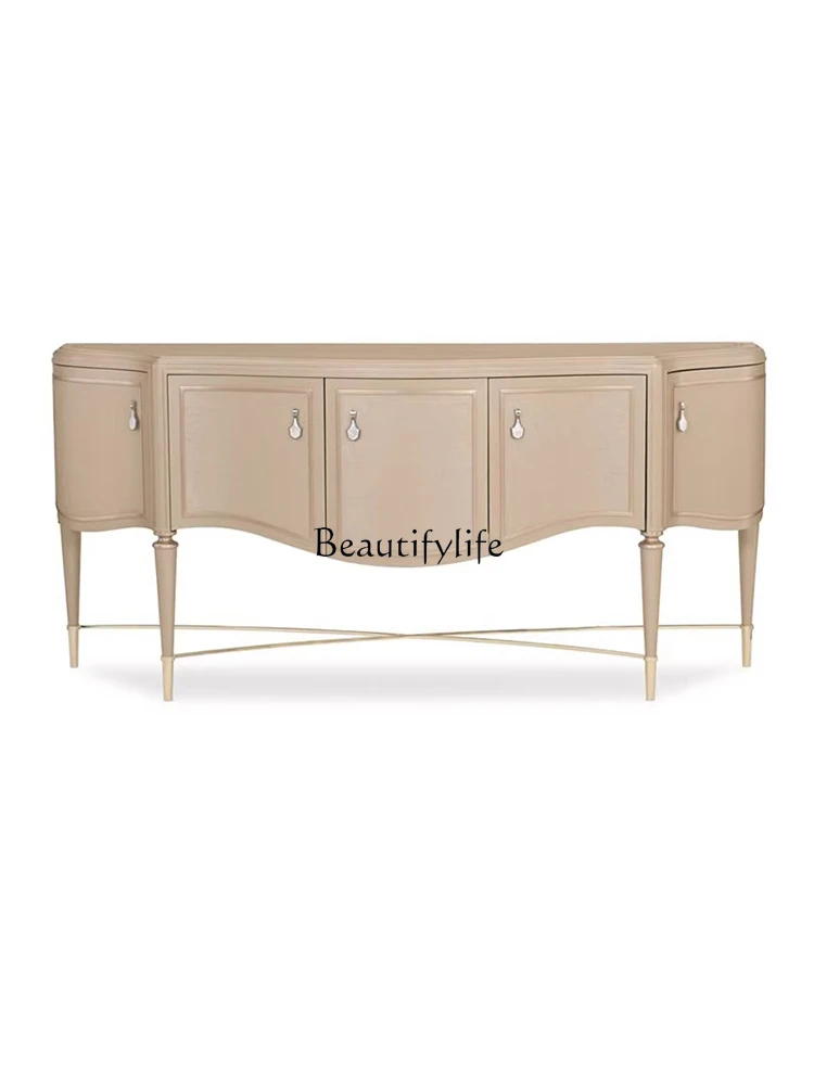 

American Country Creative Simple Solid Wood Dressing Table Living Room Console Tables Light Luxury Curio Cabinet