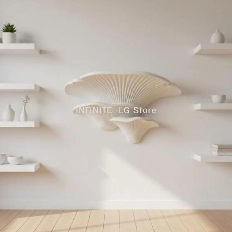 White Mushroom Shaped Wall Decoration Stand 3D Printed Multifunctional DIY Storage Rack Cute Home DecorINFINITE -LG