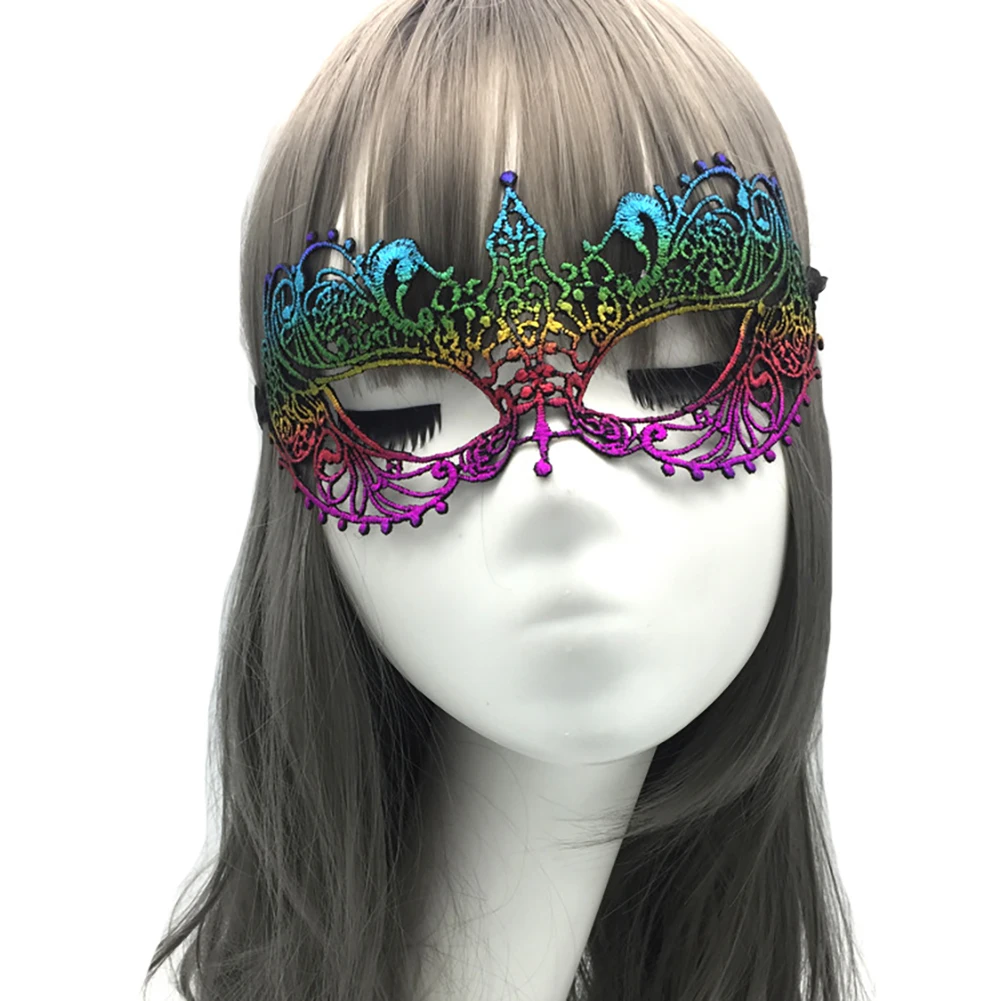 Women Sexy Hollow Lace Masquerade Bronzing Face Mask Princess Party Cosplay Prom Props Costume Nightclub Queen Eye Mask Exotic