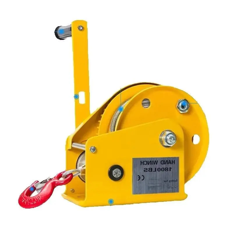 1200/1800/2600LB Two-way Self-locking Small Hand Windlass with Automatic Brake Manual Winch Tractor  Winch  Portable Whinches