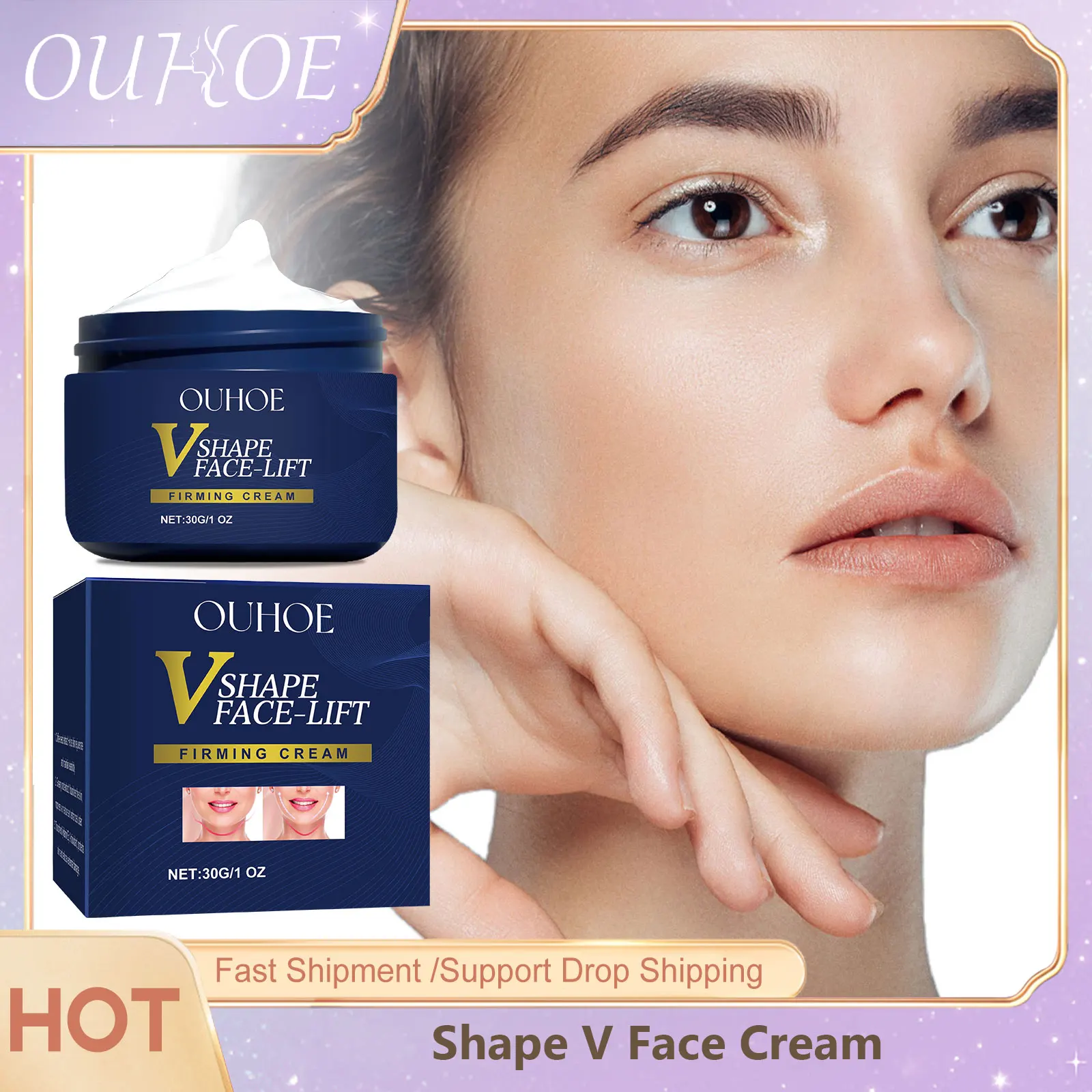 

V Shape Face Slimming Cream Firming Lifting Fine Lines Wrinkles Remove Double Chin Slim Skin Rejuvenation Face Tightening Cream