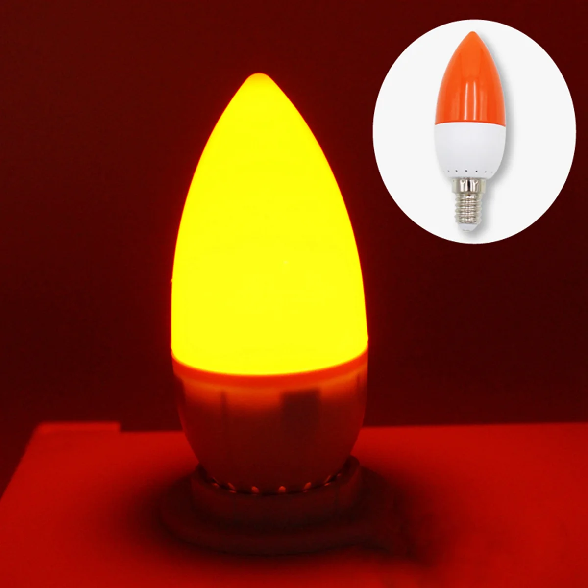 ONCE 4X E14 LED Color Candle Tip Bulb, Color Candle Light,Red