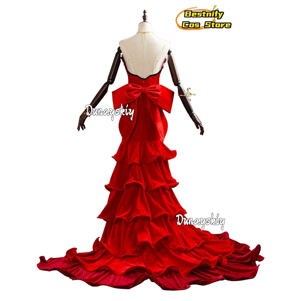 CosplayAerith Gainsborough Women Cosplay Costume Anime Game Fantasy VII Wig Sexy Red Dresses Women's Lolita Skirt Role-playing S
