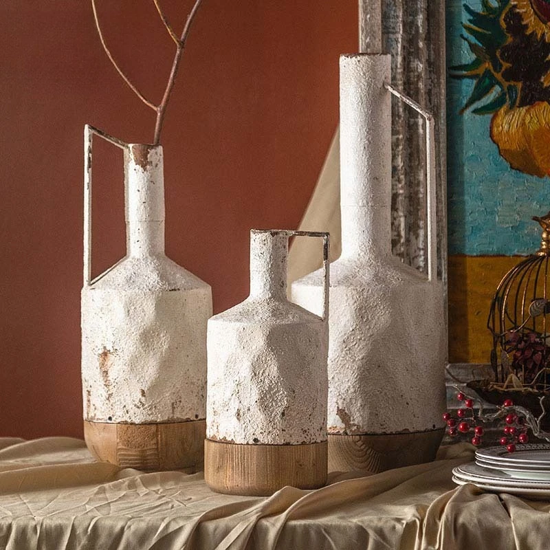 

Vintage Retro Iron Plants Flower Vase Home Decor Room Table Accessories Ornaments for Wedding Photography Interior Decoration