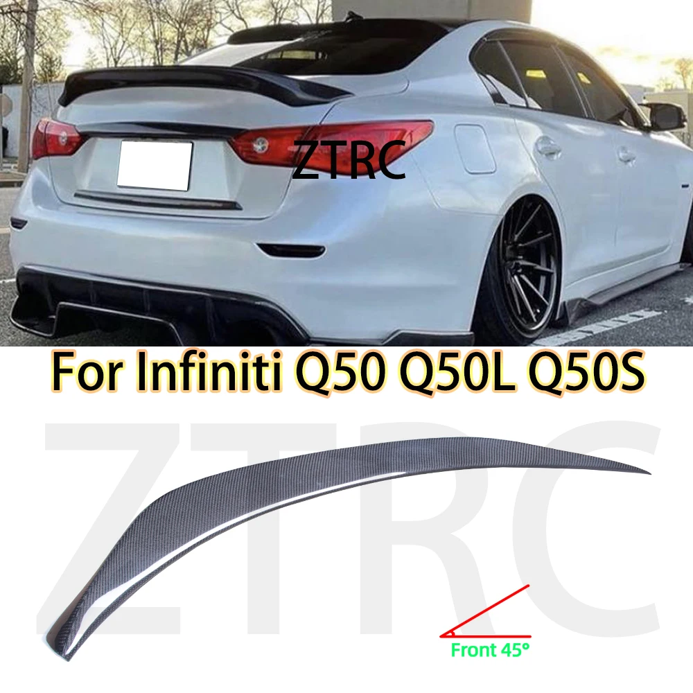 Car Spoiler For Infiniti Q50 Q50s ASPEC Style Real carbon fiber material Rear Spoiler Trunk wing 2013-2023