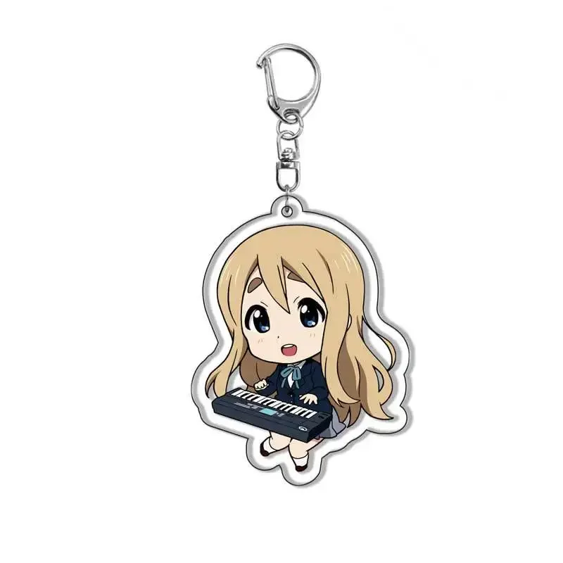 Anime K-ON! Keychain Cartoon Figure Hirasawa Pendant Car key Chain Cosplay Key Ring Men Women Baby Bag Charm Jewelry Fans Gifts