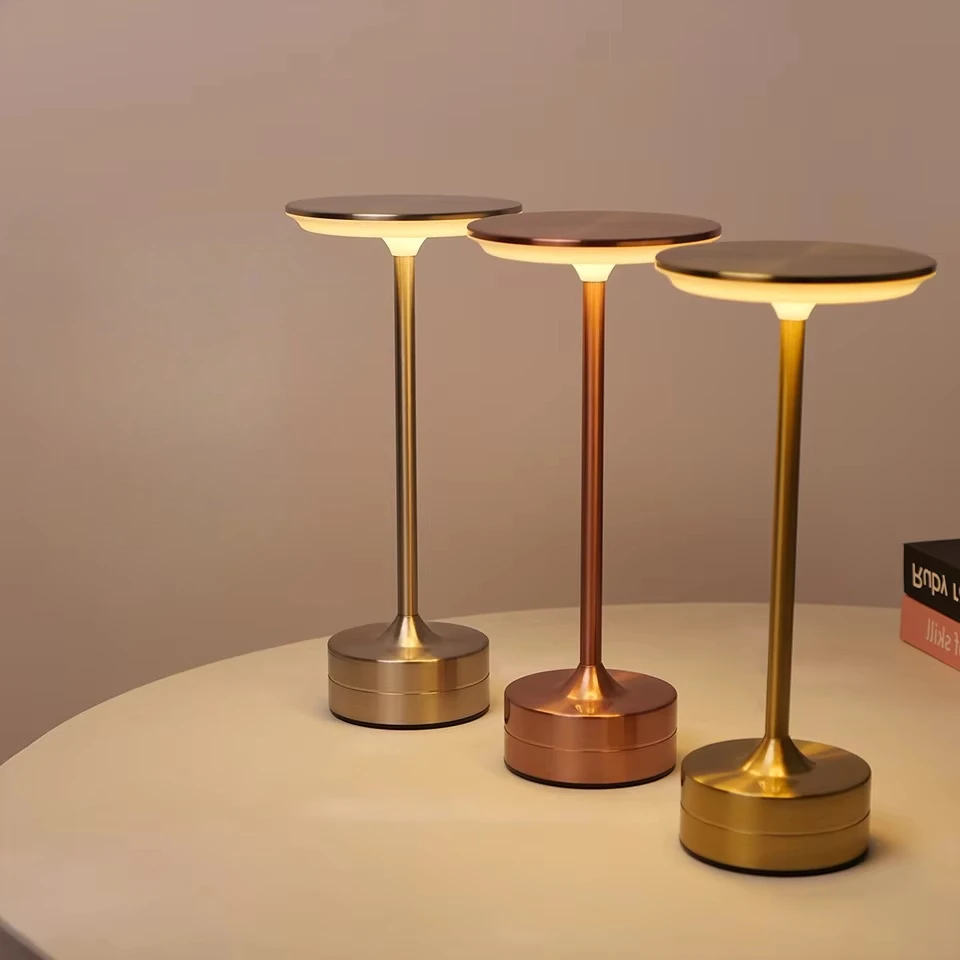 Table Lamp, LED Night Light Touch Dimmable 3 Colors Crystal USB Rechargeable for Bar Restaurant Cafe Hotel Bedroom Decor Gift