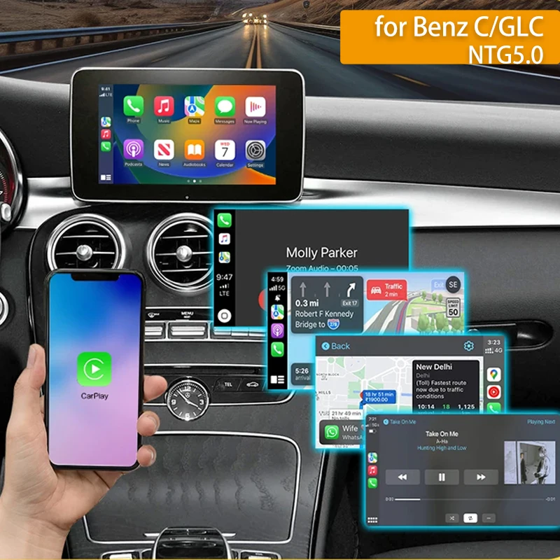 

For Mercedes Benz NTG5.0/5.1SystemW212 W205 X253 Wireless Apple Carplay Android Auto box E S GLA CLA GL CLS GLE 2015-2018
