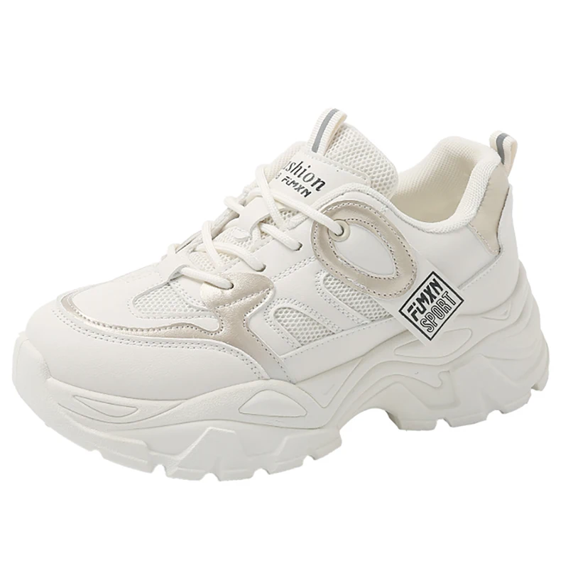 

2026 Spring Sport Shoes For Women PU Leather Waterproof Female Running Shoes Trend Fashion College Women's Running Shoes Sneaker