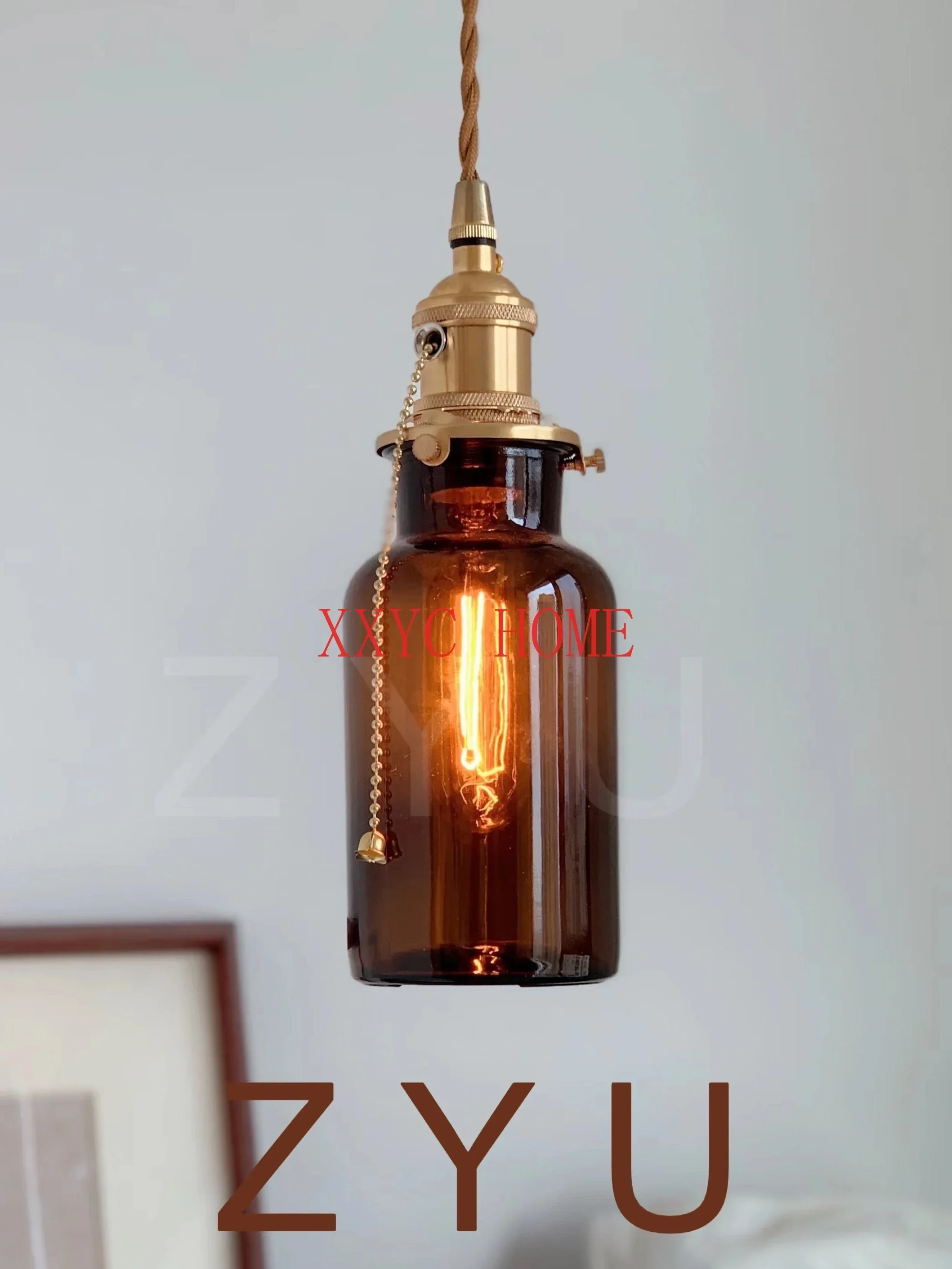 

Original minimalist bar, bar counter, restaurant glass chandelier