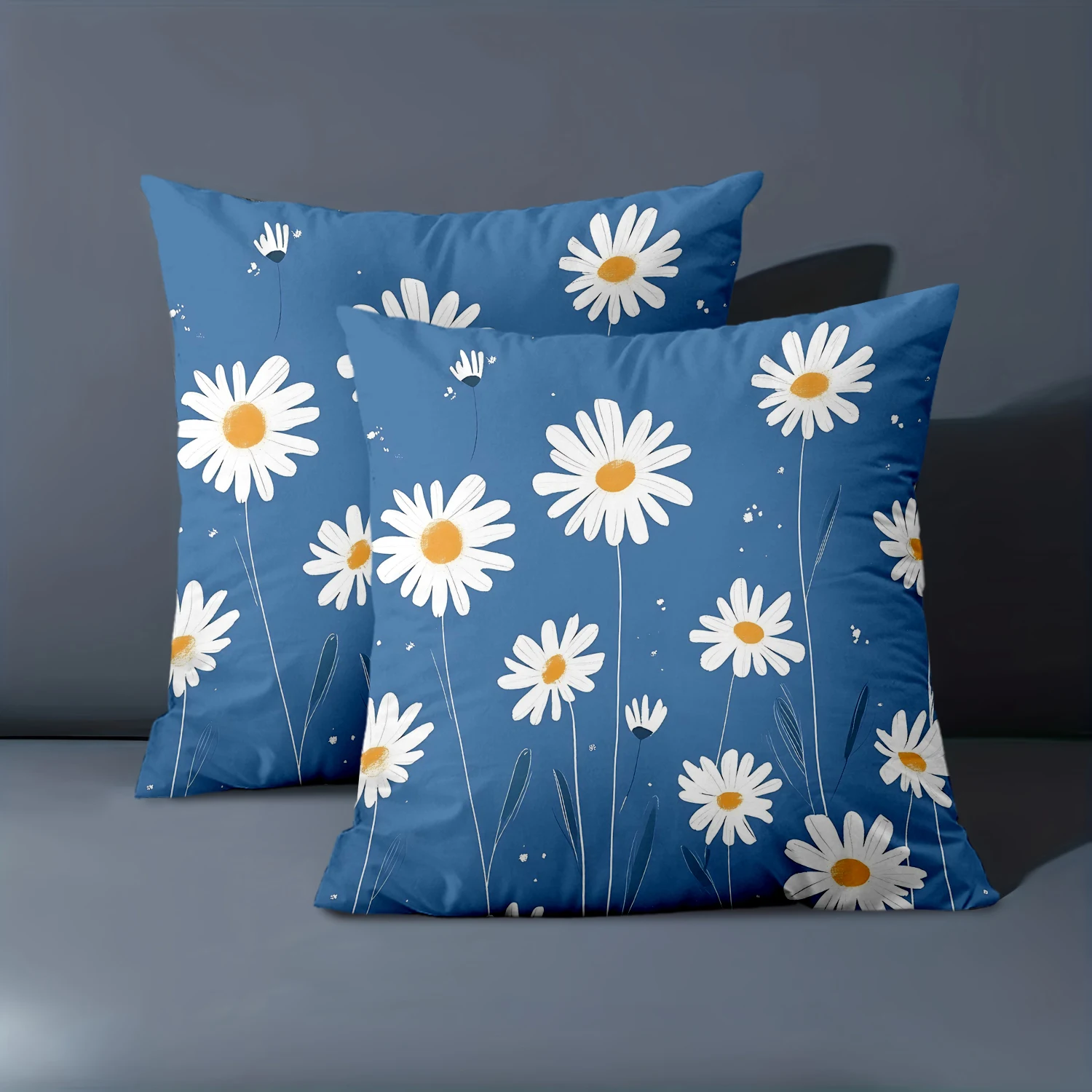 1 Pieces Bohemian Daisy Print Square Throw Pillow Cases Pattern Cushion Cover Suitable for Sofa Bedroom Car Pillow Cover