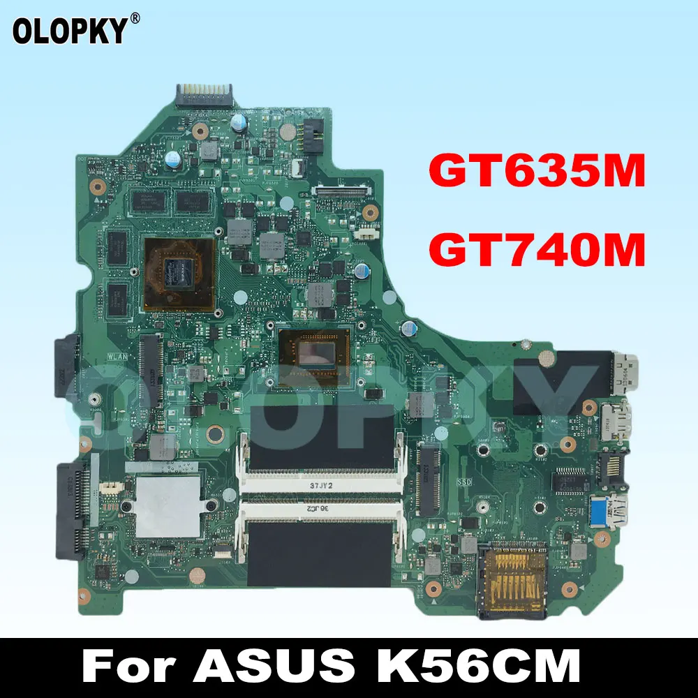 K56CM Mainboard for ASUS K56CA K56C K56CB S550C S56C Laptop Mainboard with i3 i5 i7-3th Gen CPU GT635M/GT740M GPU HM65 DDR3 Test