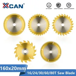 XCAN TCT Cutting Dics 160mm Circular Saw Blade for Wood Plastic Acrylic Cutting Carbide Tipped Wood Saw Blade