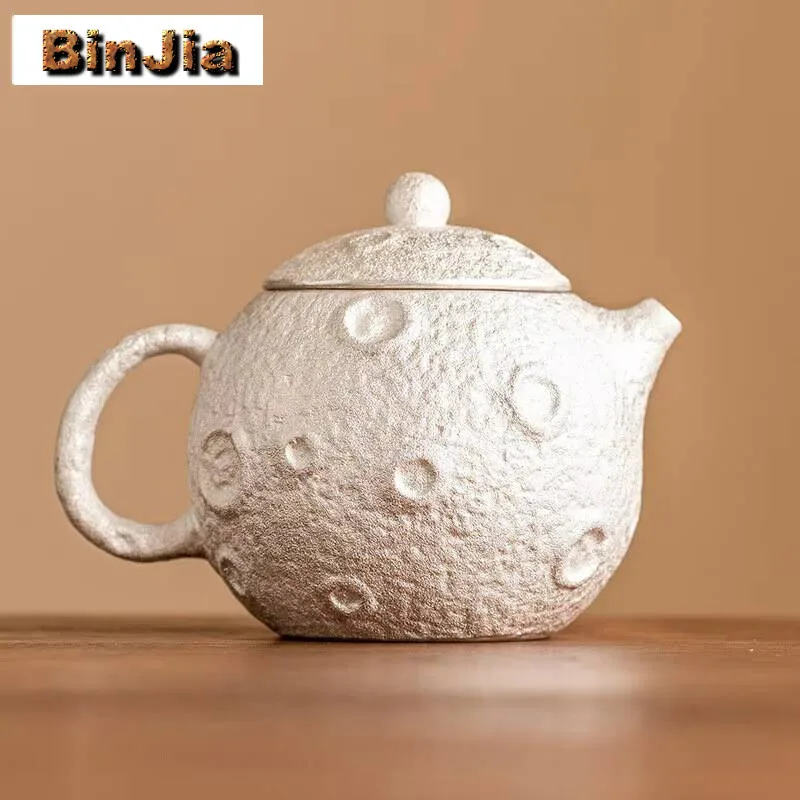 200Ml Creative Vagabondage Planet Xishi Pot Handamde 999 Gilded Sier Teapot High End Tea Brewing Kettle Kung Fu Teaset Gifts