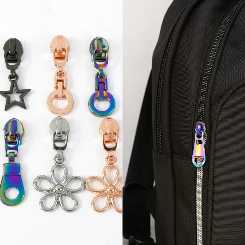 

5# 5/10/20Pcs Metal Zipper Sliders for Nylon Zippers Bags Purse Zip Pull Head Repair Kit DIY Coat Replacement Sewing Accessories