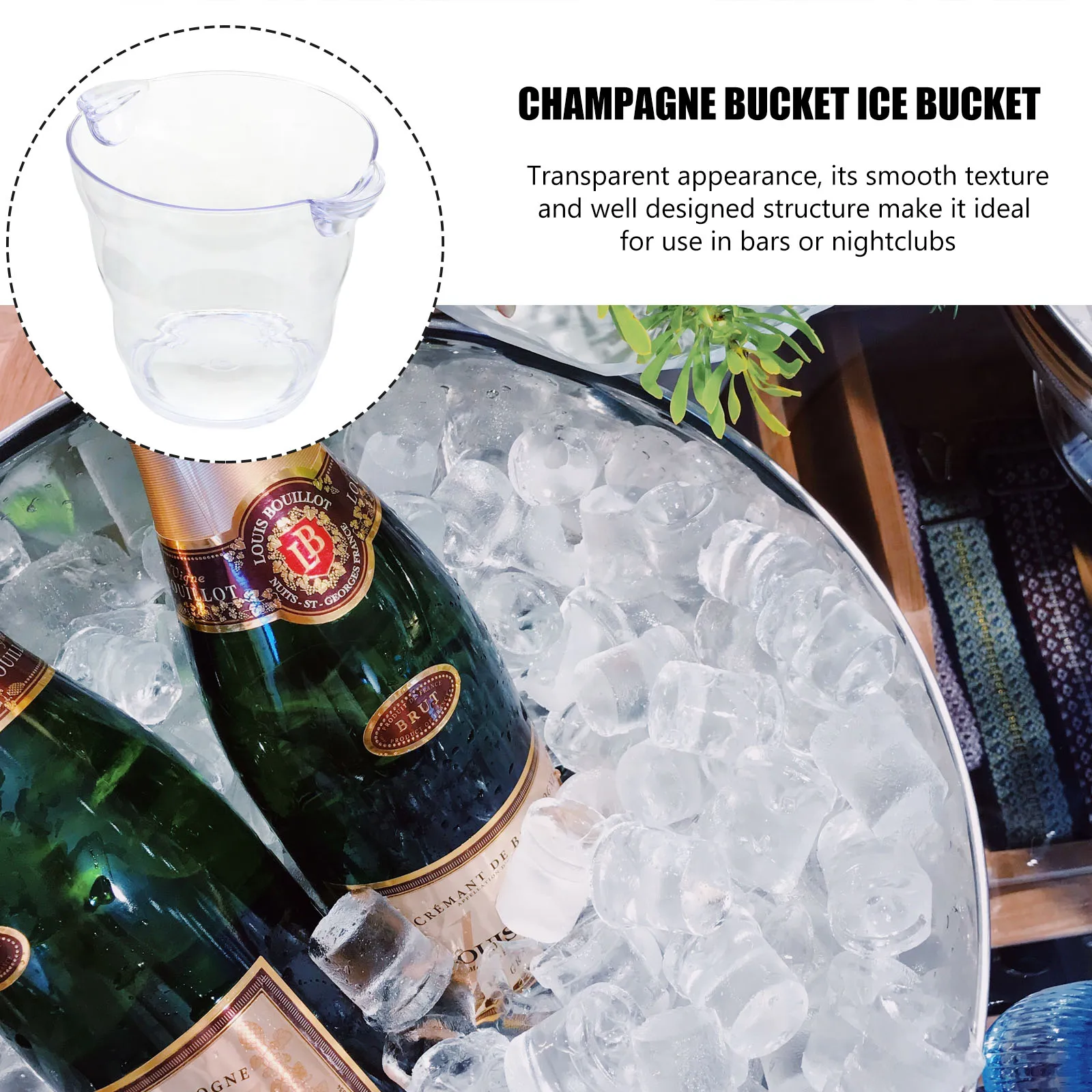 

Transparent Ice Beverage Cooling Wine Cooler Bucket For Bar Party Use Thickened Ice Cooling Wine Bottle Beer Cooler