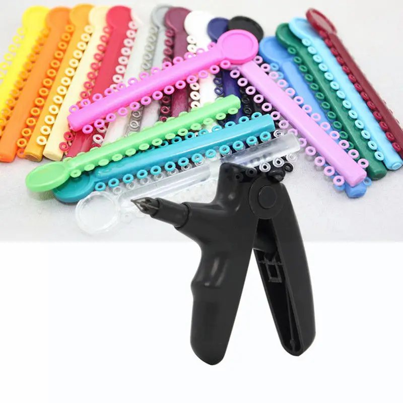 

Dental Ligature Gun Dispenser Orthodontic+1040pc Ligature Ties Brace Multi-Color Dental Tools