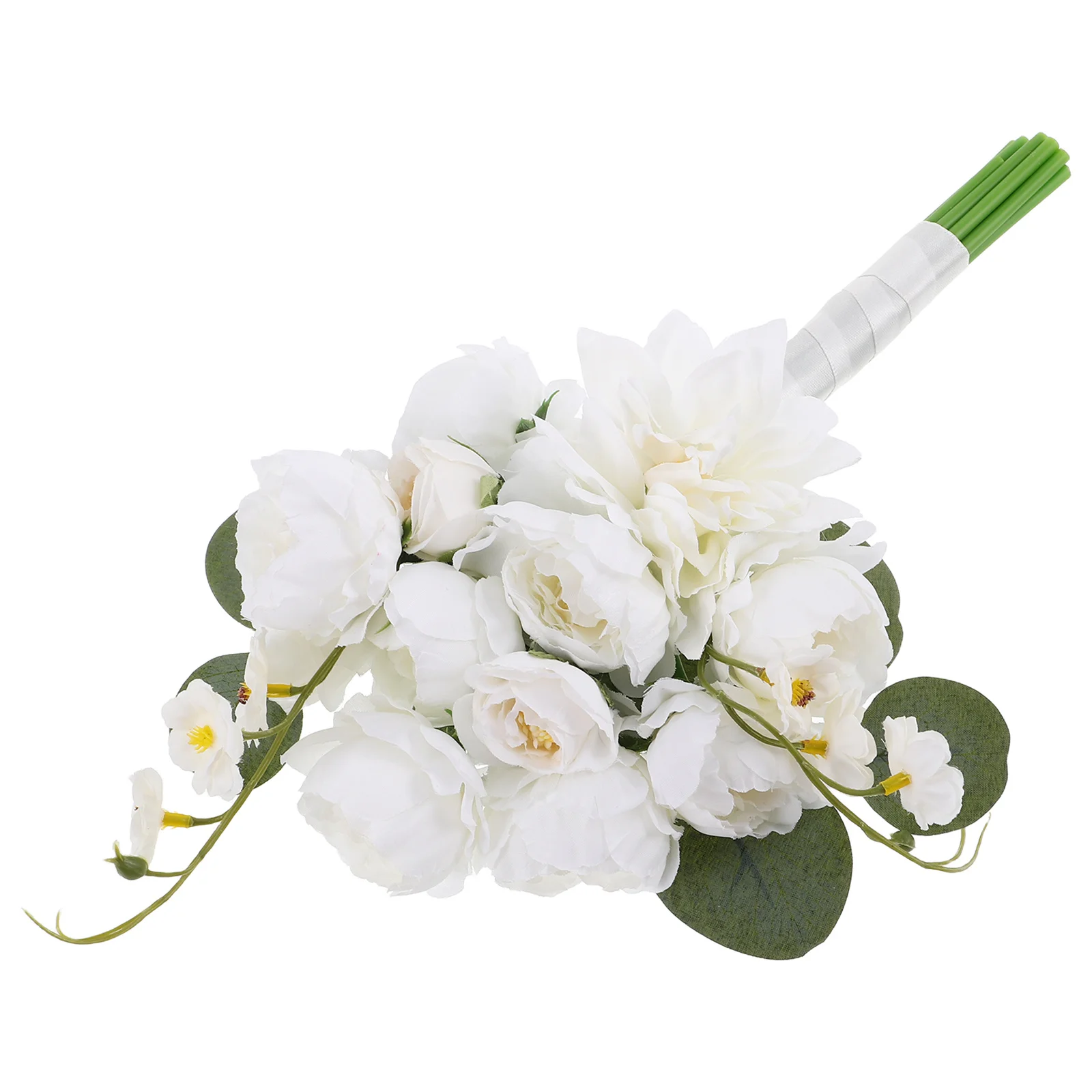 

White Peony Rose Bridal Flower Bouquet for Wedding Elegant Artificial Flower Arrangement Bride Ceremony Bouquet for Bride
