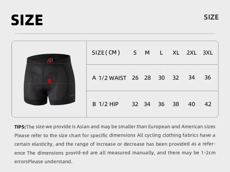 YKYWBIKE Herren-Radunterwäsche, atmungsaktive Mesh-Shorts, weiche, bequeme, 200 kg/m³ schwammgepolsterte Unterhose für MTB-Rennräder – Detail 7