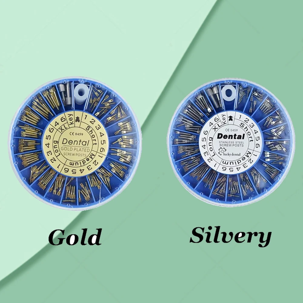 

120Pcs Gold Plated Dental Screw Post Stainless Steel Abutment Screws for Implant Crown Bridge Lab Prosthesis Materials