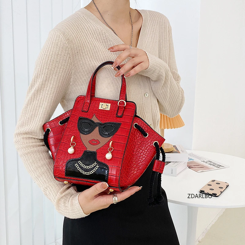 Designer Brand Handbag High Quality Shoulder Bag for Women 2022 Pearl Purses Crossbody Bags Luxury Satchel Cartoon Girl Tote Bag