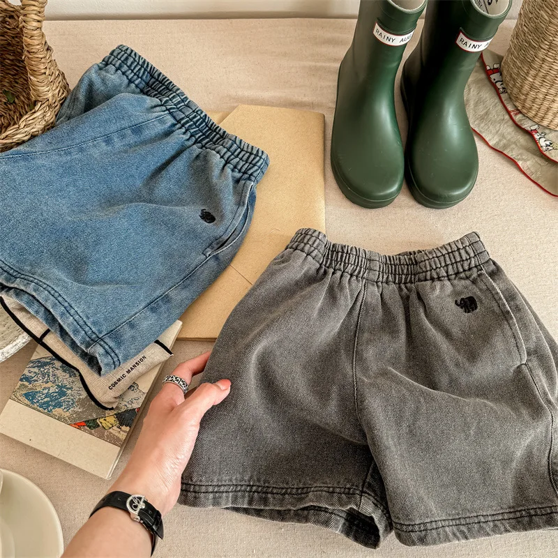 

2024 Summer New Children Denim Shorts Boys Girls Short Jeans Baby Solid Shorts Kids Casual Pants Toddler Clothes