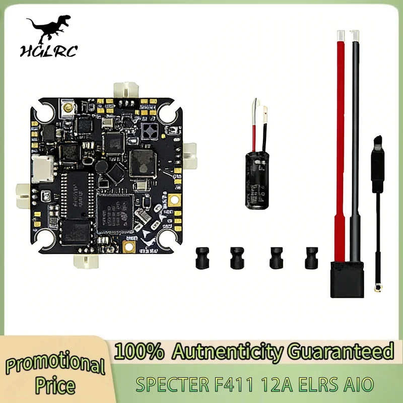 

HGLRC SPECTER F411 12A AIO F411 Flight Controller 12A 4in1 ESC 400mW UART ELRS 2.4G 2-4S LiPo 25.5X25.5mm for FPV Drone