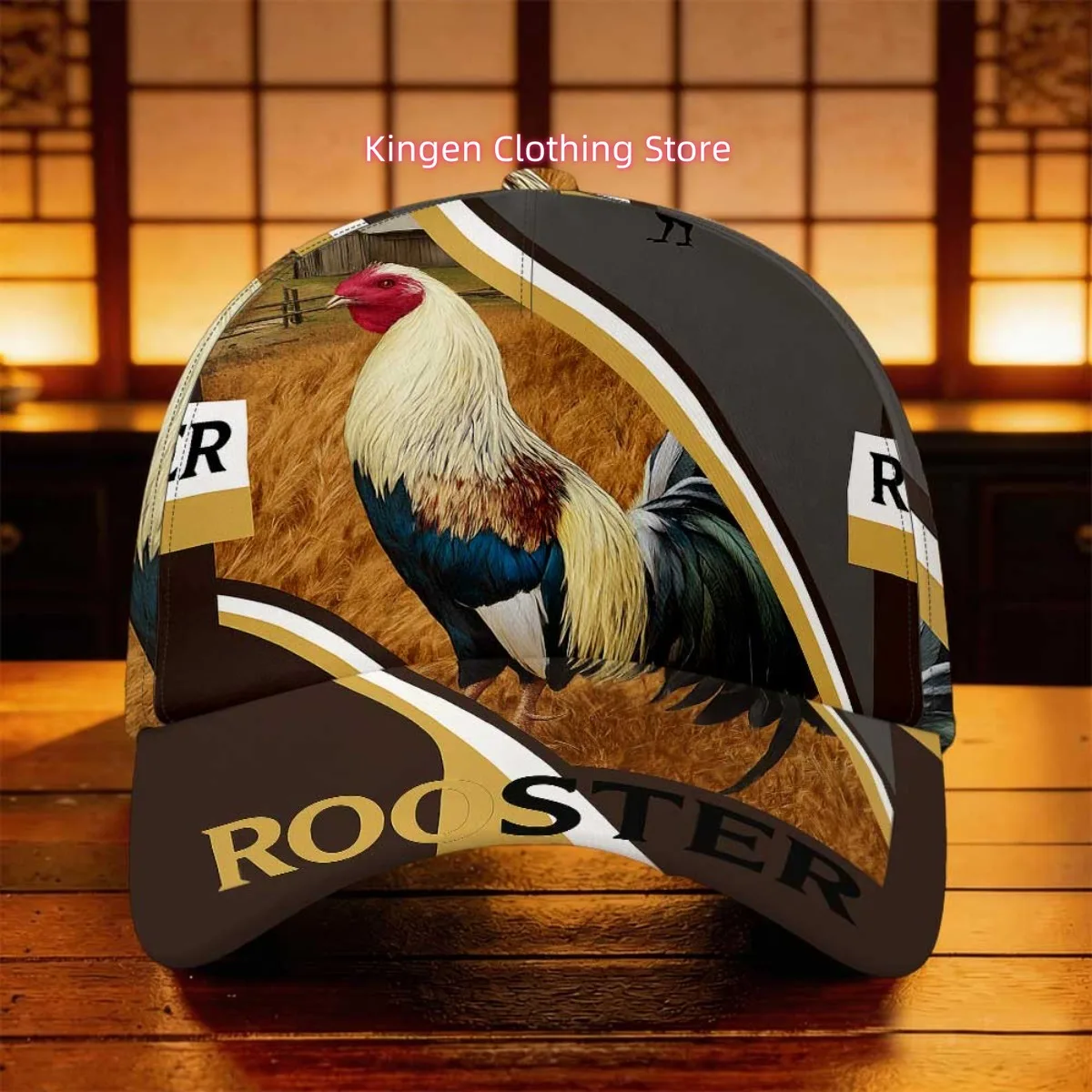 1pc Vintage Rooster Cap with Curved Brim & Rooster Print - Lightweight Suitable for Jogging, Skateboarding, Gardening, Outdoor S