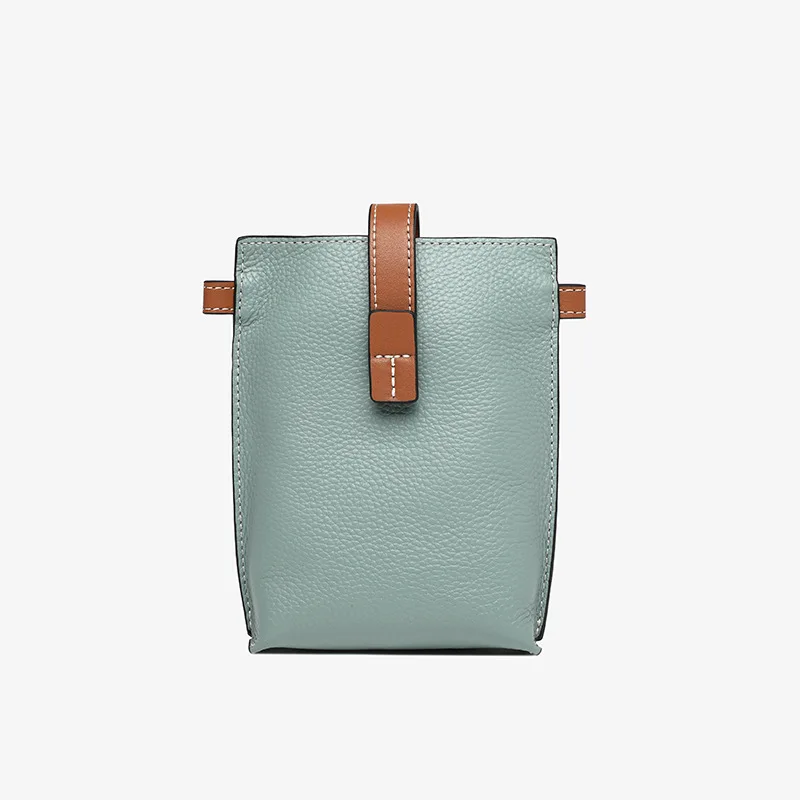 Bolso pequeño de piel de vaca de alta calidad para mujer, bolso de viaje con correa, bolso para llave de teléfono móvil, bolso cruzado de cuero, moda informal