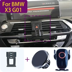 For BMW X3 G01 2018 2019 2020-2022 Magnetic Car Phone Holder Magnet Mount Wireless Charging Phone Stand Customized Bracket Base