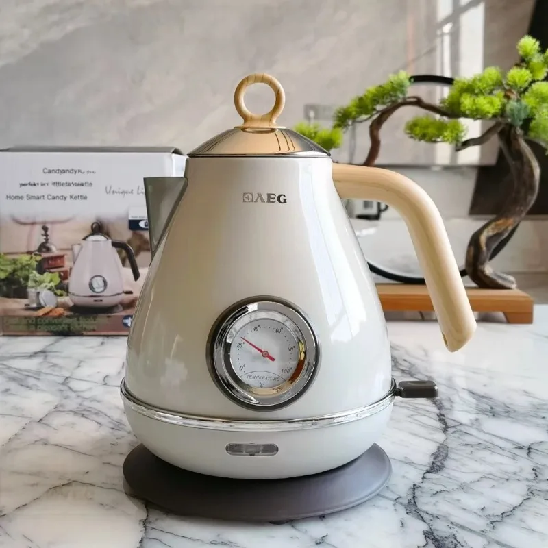

Retro Electric Kettle European Style High Aesthetic Water Boiler with Overheat Protection Stainless Steel Teapot for Home