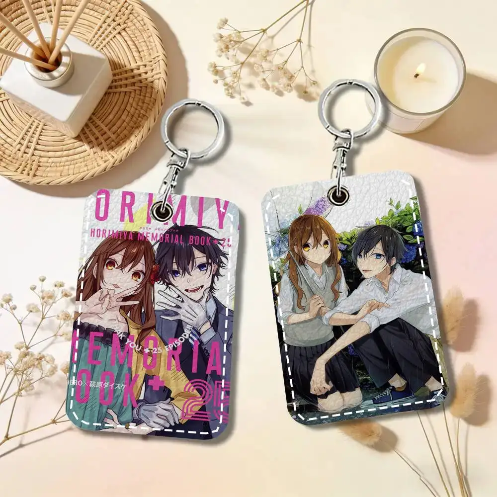 Horimiya Card Wallet With Keychain PU Leather Printed Pattern Card Holder