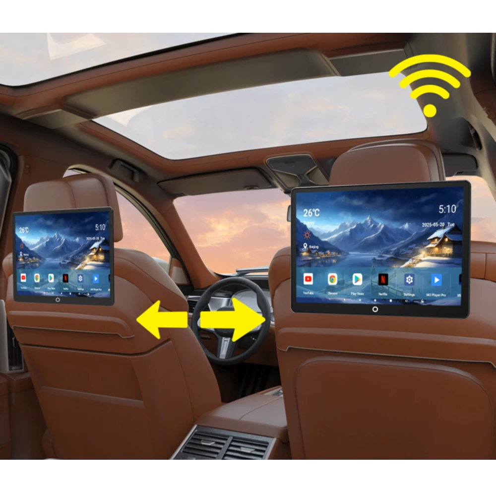 

15,0-дюймовый автомобильный дисплей на подголовник с HD сенсорным экраном, из алюминиевого сплава, на базе Android 10, рекламный экран для автомобиля