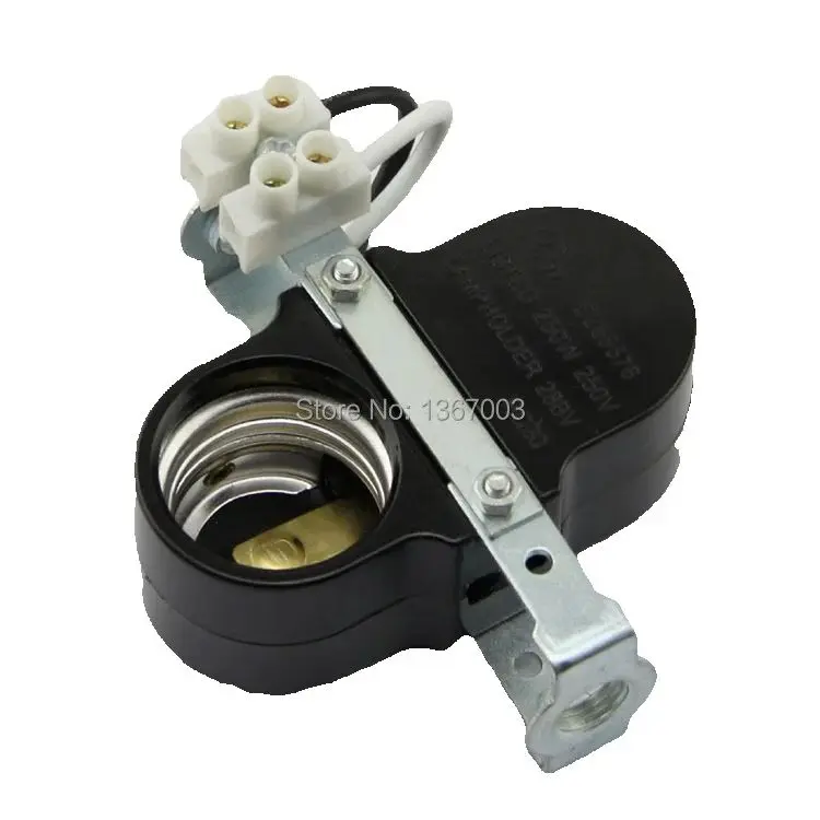 

High Quality 2 x E27 lamp base, 2 head E27 Bakelite Self-Locking Lamp Holder Lighting Black Screw Base