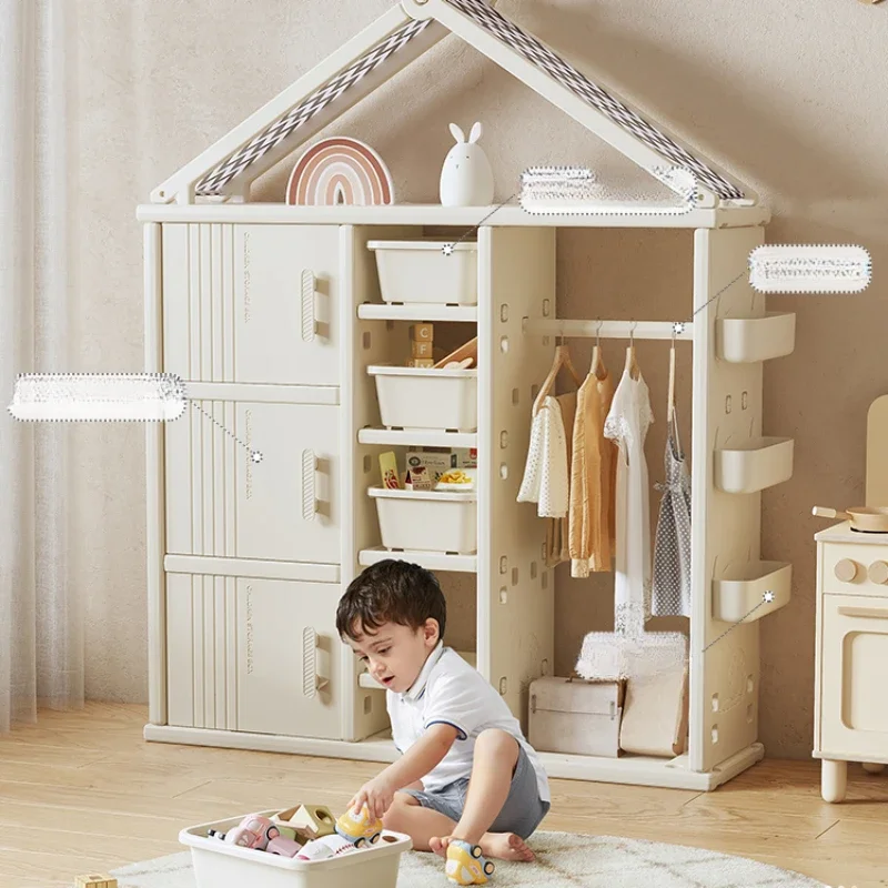 Armario de ropa de dormitorio para niños, perchas bonitas, organizador de armario de almacenamiento, mantel, muebles modernos, CY50CW