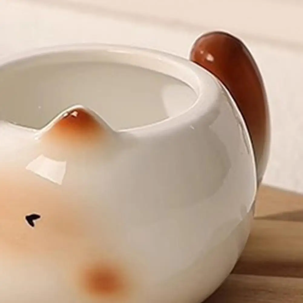 Ceramic Coffee Mug 210ml Cute Cat Espresso Cup With Tail Handle Microwave Dishwasher Safe Birthday Gift For Cat Lover