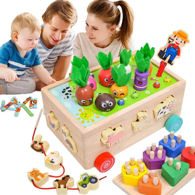 

Shape Matching Toy Montessori Carrot Harvest Children Toy Preschoolers Developmental Wood Toy For Interaction Birthday Gift