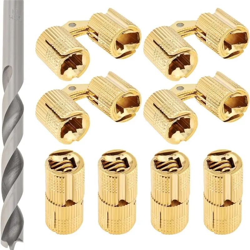 

AB34-8Pcs 10Mm Cylindrical Hinges, 180 Degree Opening Angle Concealed Furniture Hinges For DIY Jewelry Box Hand Craft