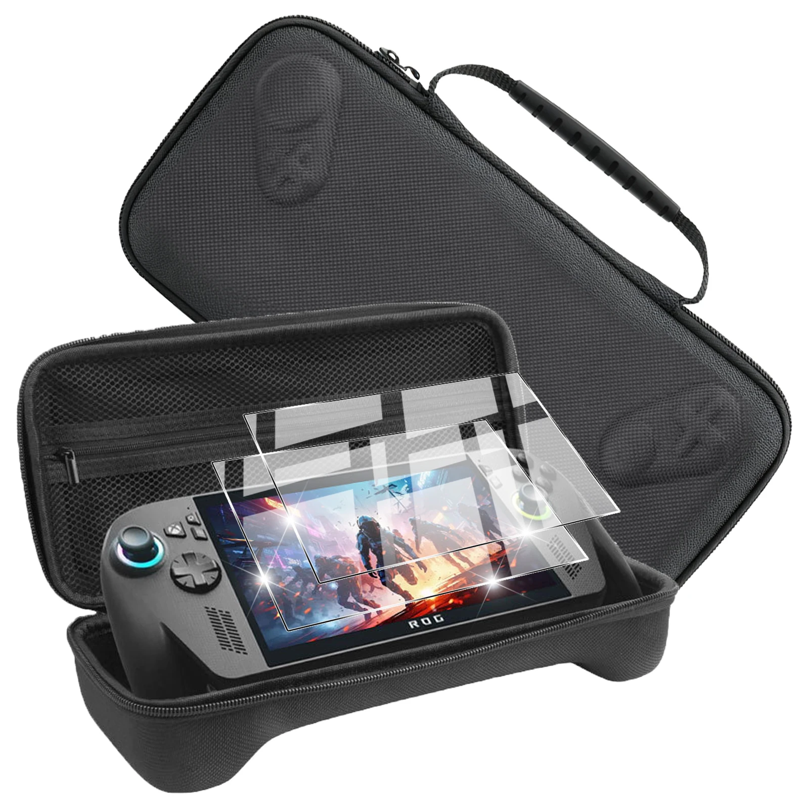 Akcesoria ochronne 2 w 1 do ROG Xbox Ally / Ally X, twardy futerał EVA + zestaw podróżny z folią ochronną ze szkła hartowanego — zdjęcie produktu 7
