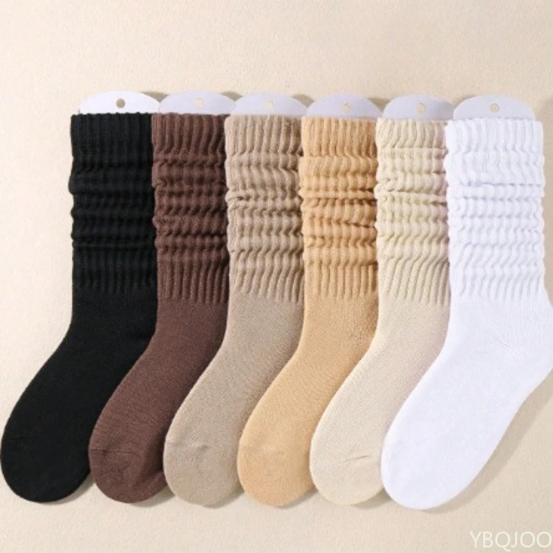 6 Pairs Socks Maillard Socks Women Spring and Autumn Tube Ins Tide Internet Celebrity Candy Color Color Stockings Autumn