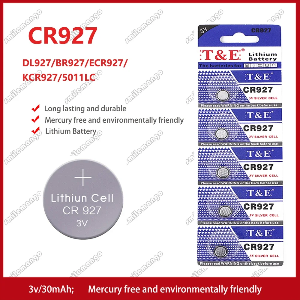 

3V Lithium Batteries CR927 CR 927 For Remote Control Laser Light Toy Clock Watch DL927 BR927 BR927-1W CR927-1W Button Coin Cells