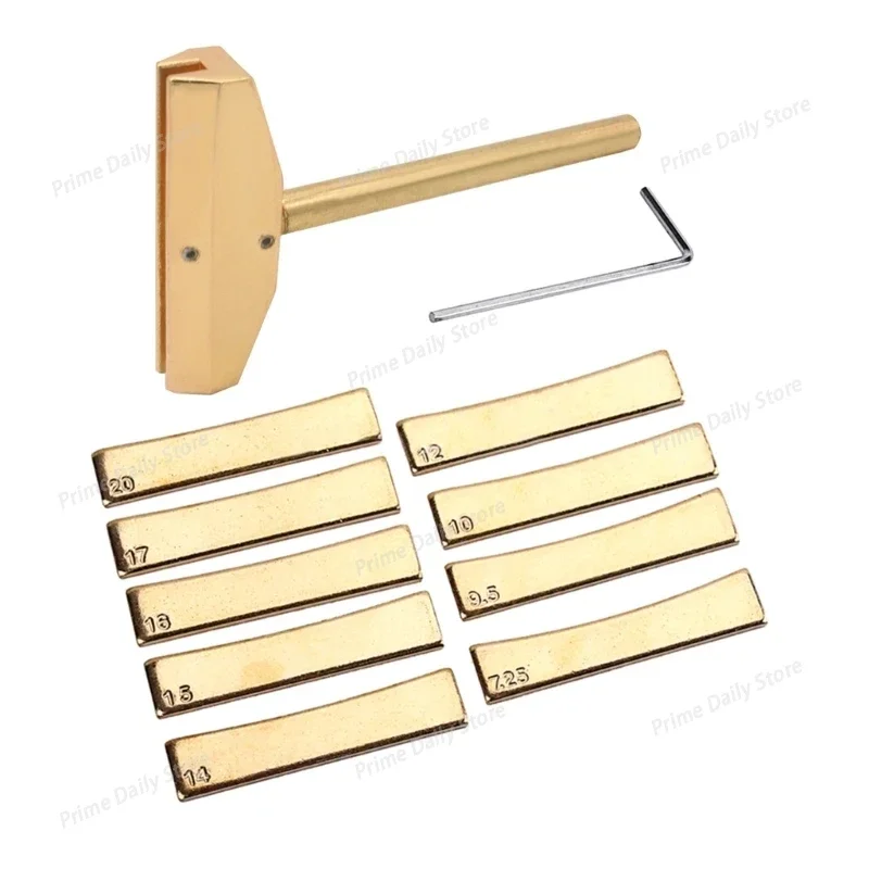 Luthier Fret Press Caul for Guitar & Bass Fingerboard, Radiused Fret‑Seating Jig with Wrench, Instrument Repair Accessory