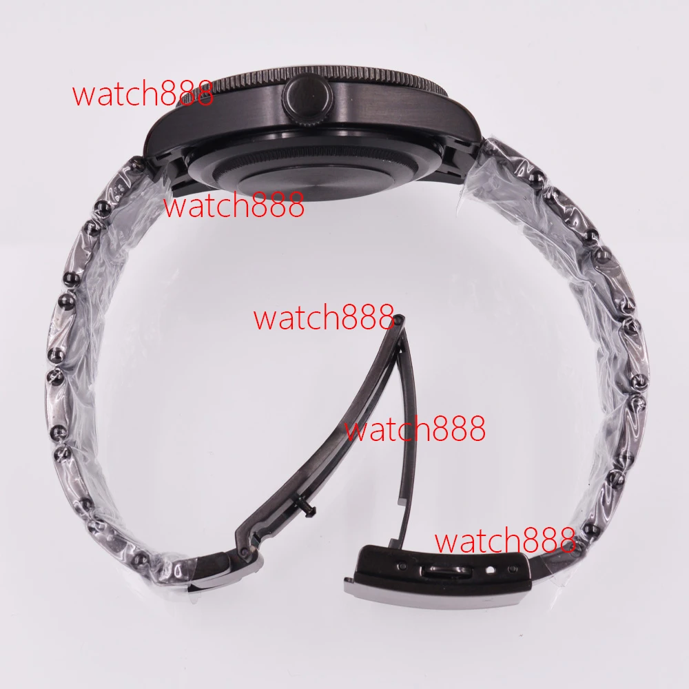 39 مللي متر ساعة سوداء حافظة الياقوت الزجاج حاوية من الفولاذ المقاوم للصدأ صالح NH34 NH35 NH36 PT500 ETA2824 ساعة يد تعمل بالحركة اكسسوارات