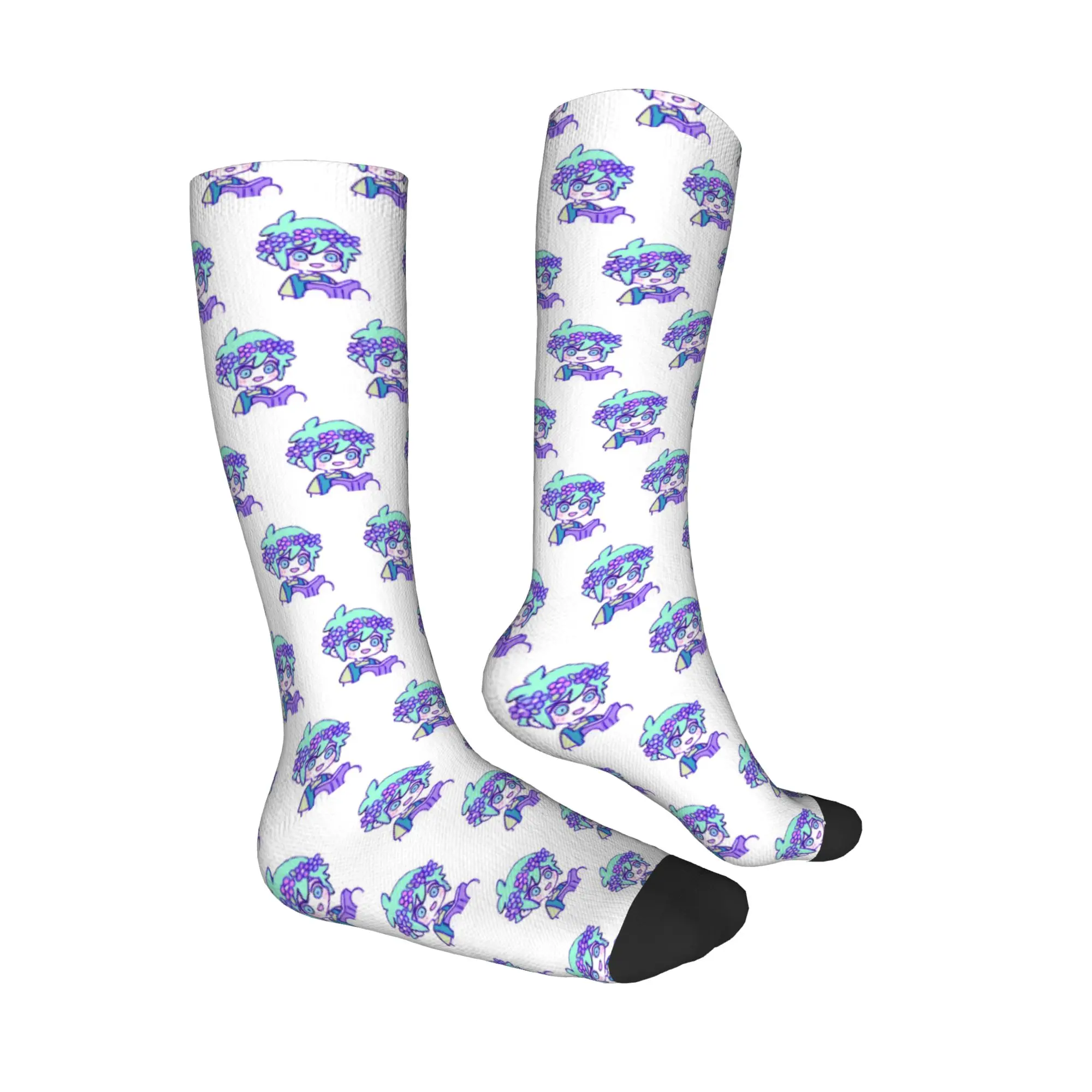All Seasons Crew Stockings Cute Basil Omori Emote Socks Harajuku Casual Hip Hop Long Socks Accessories for Men Women Gifts