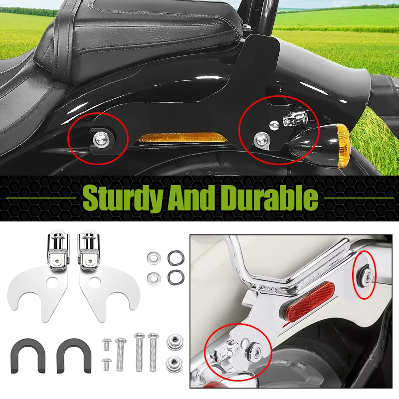 Motorcycle Backrest Detachable Sissy Bar Luggage Racks Docking Latch Clips Kit For Harley Softail Slim Street Bob Deluxe 2018-UP view 6