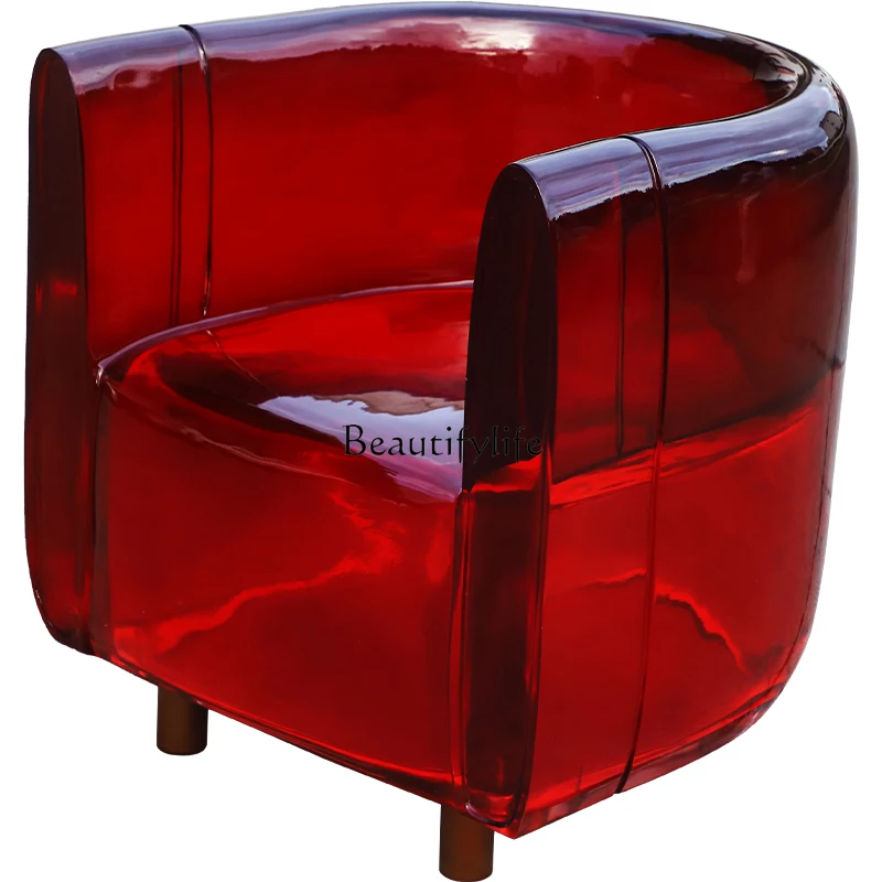 Creative and Slightly Luxury Couch Transparent Resin Sculpture Sales Office Negotiation Chair